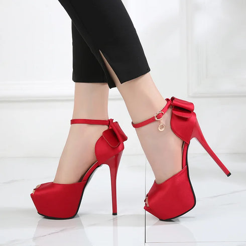 Elegant Peep Toe Platform High Heels Pumps for Women - Stylish Wedding Shoes with Stiletto Heels & Slingback Design Perfect for Brides and Special Occasions